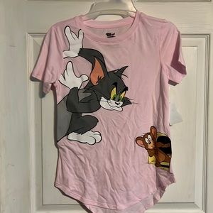 NWT Tom and Jerry XS tee pink